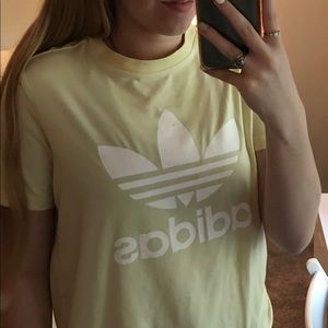 yellow adidas tshirt crop top